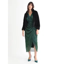 RAREISM Green Blended Embellished Long Sleeves Dress-picture-19