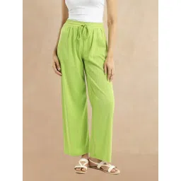 RAREISM Green Blended Solid Trousers-picture-34