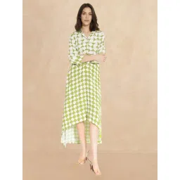 RAREISM Green Cotton Blend Printed Long Sleeves Dress-picture-19