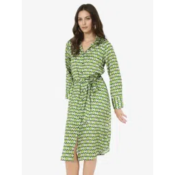 RAREISM Green Cotton Blend Printed Long Sleeves Dress-picture-15