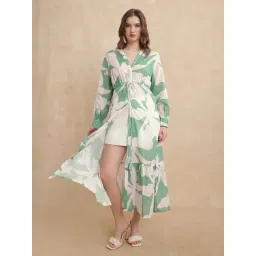 RAREISM Green Cotton Blend Printed Long Sleeves Shrug-picture-18