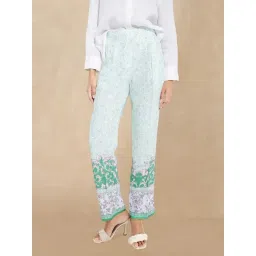 RAREISM Green Cotton Blend Printed Trousers-picture-13