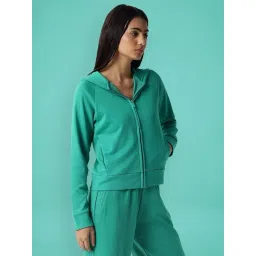 RAREISM Green Cotton Blend Solid Long Sleeves Sweatshirt-picture-31