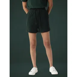 RAREISM Green Cotton Blend Solid Shorts-picture-36