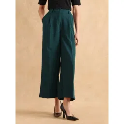 RAREISM Green Cotton Blend Solid Trousers-picture-27