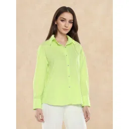 RAREISM Green Cotton Solid Long Sleeves Shirt-picture-13