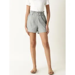 RAREISM Green Cotton Solid Shorts-picture-23