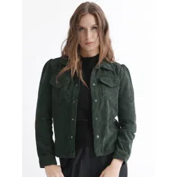 RAREISM Green Polyester Solid Long Sleeves Jacket-picture-48