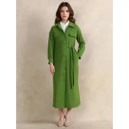 RAREISM Green Viscose Blend Solid Long Sleeves Jacket-picture-44