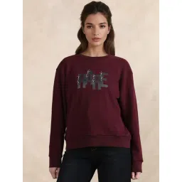 RAREISM Maroon Blended Graphic Sweatshirt-picture-18