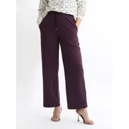 RAREISM Maroon Cotton Blend Solid Trackpants-picture-20