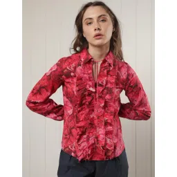 RAREISM Maroon Cotton Printed Long Sleeves Top-picture-12