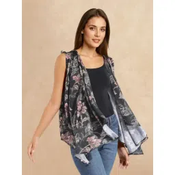 RAREISM Multi Cotton Blend Printed Sleeveless Shrug-picture-20