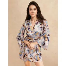 RAREISM Multi Satin Printed Long Sleeves Dress-picture-16