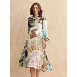 RAREISM Multi Satin Printed Long Sleeves Dress-picture-12