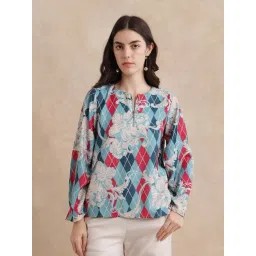RAREISM Multi Satin Printed Long Sleeves Top-picture-31