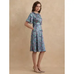 RAREISM Multi Satin Printed Short Sleeves Dress-picture-12