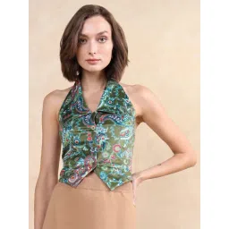 RAREISM Multi Velvet Printed Sleeveless Waistcoat-picture-14