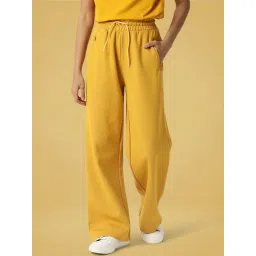 RAREISM Mustard Cotton Blend Solid Trackpants-picture-21