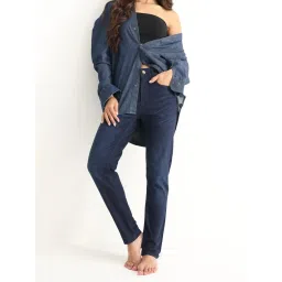 RAREISM Navy Cotton Solid Jeans image 1