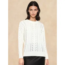 RAREISM Off White Acrylic Solid Long Sleeves Sweater-picture-25