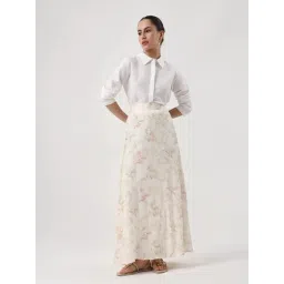 RAREISM Off White Blended Floral Skirt-picture-21