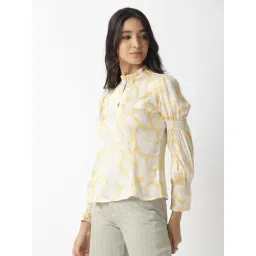 RAREISM Off White Blended Printed Top image 4