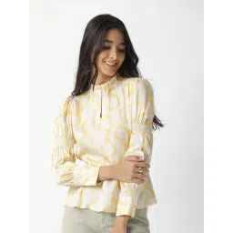 RAREISM Off White Blended Printed Top image 3