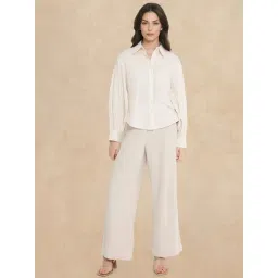 RAREISM Off White Cotton Blend Solid Long Sleeves Shirt-picture-10