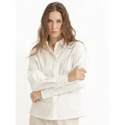 RAREISM Off White Cotton Blend Solid Long Sleeves Shirt-picture-12