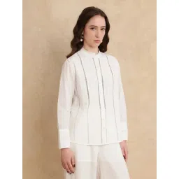 RAREISM Off White Cotton Blend Solid Long Sleeves Top-picture-38