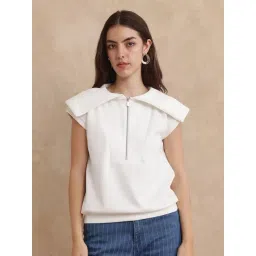 RAREISM Off White Cotton Blend Solid Short Sleeves Sweatshirt-picture-29