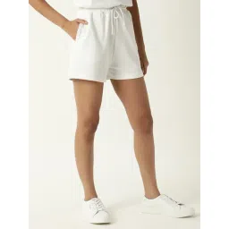 RAREISM Off White Cotton Blend Solid Shorts-picture-30