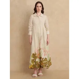 RAREISM Off White Cotton Printed Long Sleeves Dress-picture-28