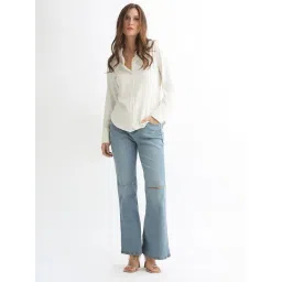 RAREISM Off White Cotton Solid Long Sleeves Shirt-picture-28