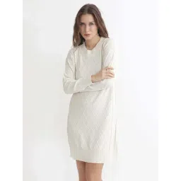 RAREISM Off White Cotton Solid Long Sleeves Sweater-picture-30