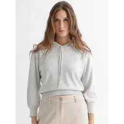 RAREISM Off White Cotton Solid Long Sleeves Sweater-picture-29