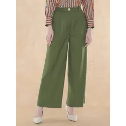 RAREISM Olive Blended Solid Trousers-picture-13