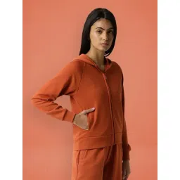 RAREISM Orange Cotton Blend Solid Long Sleeves Sweatshirt-picture-24