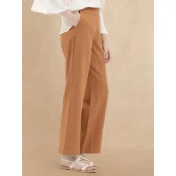 RAREISM Orange Cotton Blend Solid Trousers image 3