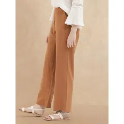 RAREISM Orange Cotton Blend Solid Trousers image 4