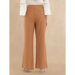 RAREISM Orange Cotton Blend Solid Trousers image 2