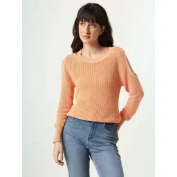 RAREISM Orange Cotton Solid Sweaters image 1