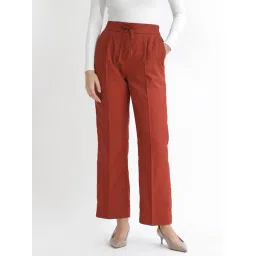 RAREISM Orange Cotton Solid Trousers-picture-40