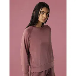RAREISM Pink Cotton Blend Solid Long Sleeves Sweatshirt-picture-37