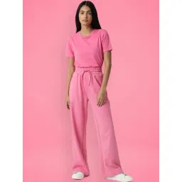 RAREISM Pink Cotton Blend Solid Trackpants-picture-26