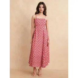 RAREISM Pink Cotton Printed Sleeveless Dress-picture-24