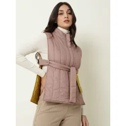 RAREISM Pink Polyester Solid Sleeveless Jacket image 5