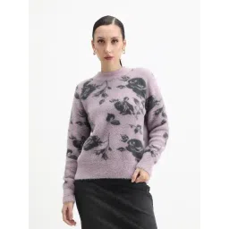 RAREISM Pink Relaxed Fit Floral Sweater-picture-10