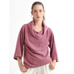 RAREISM Pink Relaxed Fit Solid Sweater image 1